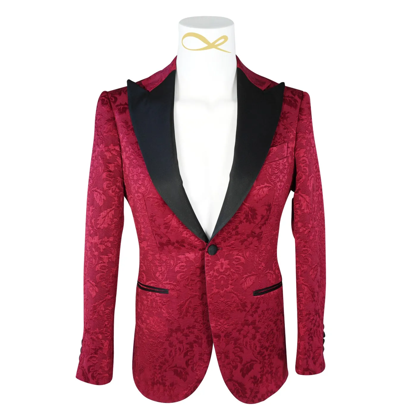 Burgundy & Black Fiore Jacket sold by Sebastian Cruz Couture product image thumbnail 4