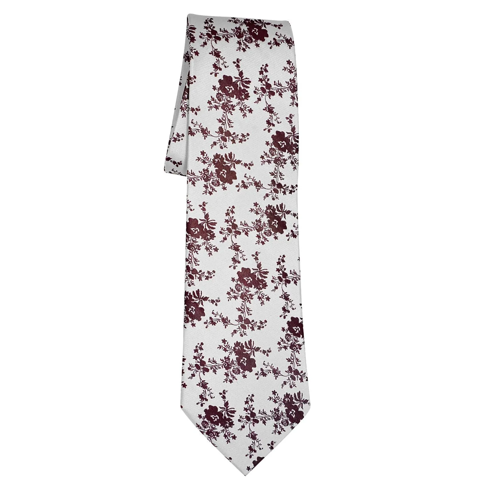Burgundy Bianco Carnation Necktie sold by Sebastian Cruz Couture