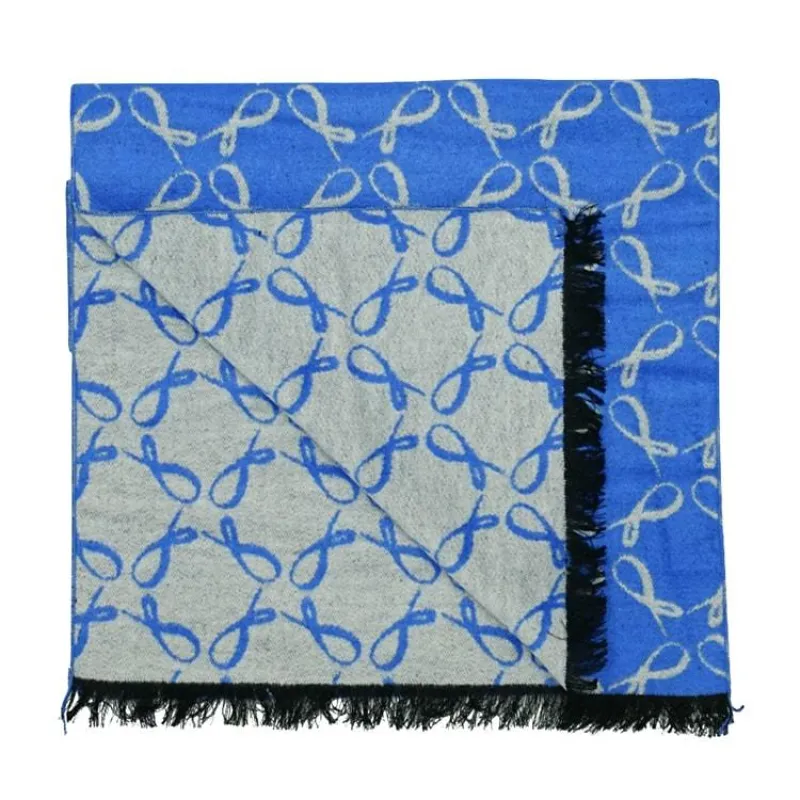 Signature Brushed Silk Scarf In Sapphire sold by Sebastian Cruz Couture