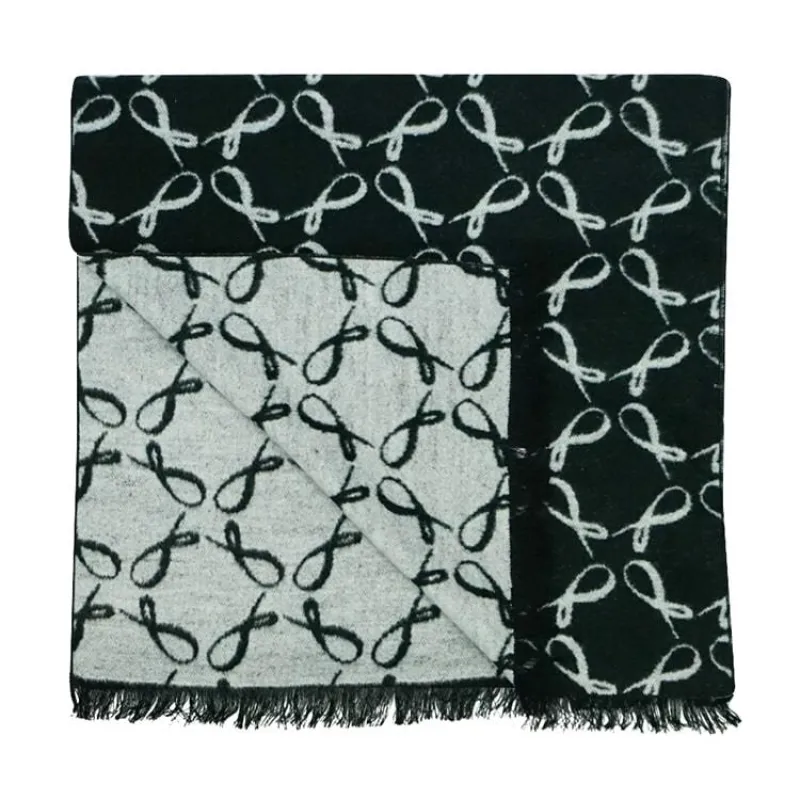 Signature Brushed Silk Scarf in Black sold by Sebastian Cruz Couture