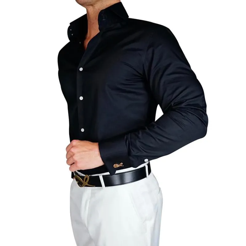 Black Signature Dress Shirt sold by Sebastian Cruz Couture