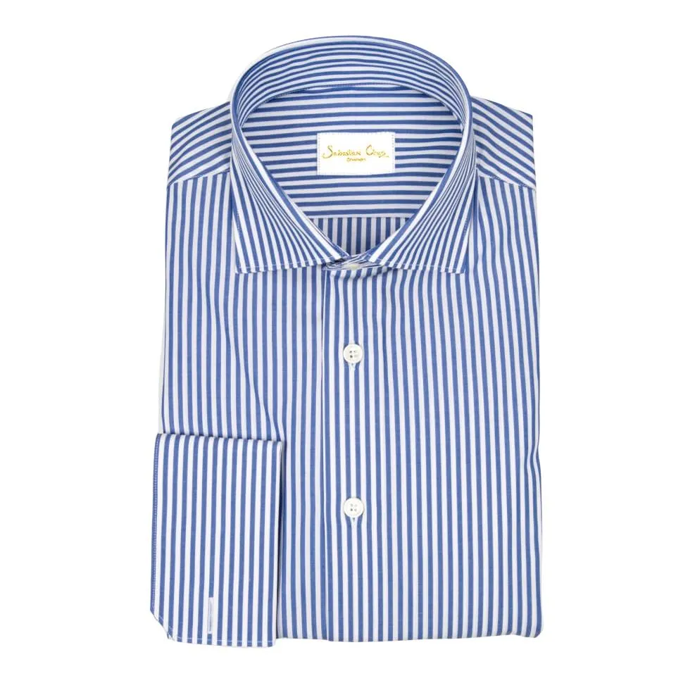 Azure Awning Poplin Dress Shirt sold by Sebastian Cruz Couture