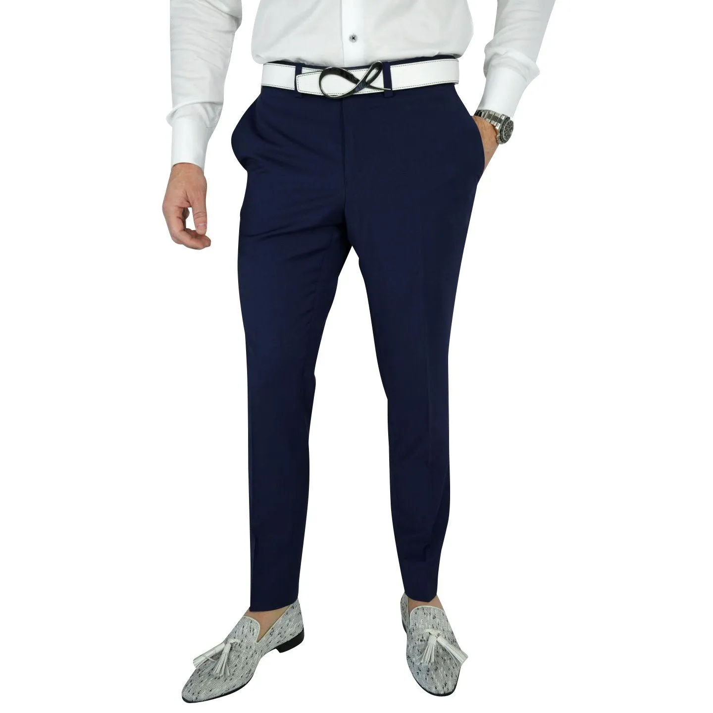 Navy Blue Trousers sold by Sebastian Cruz Couture product image thumbnail 2