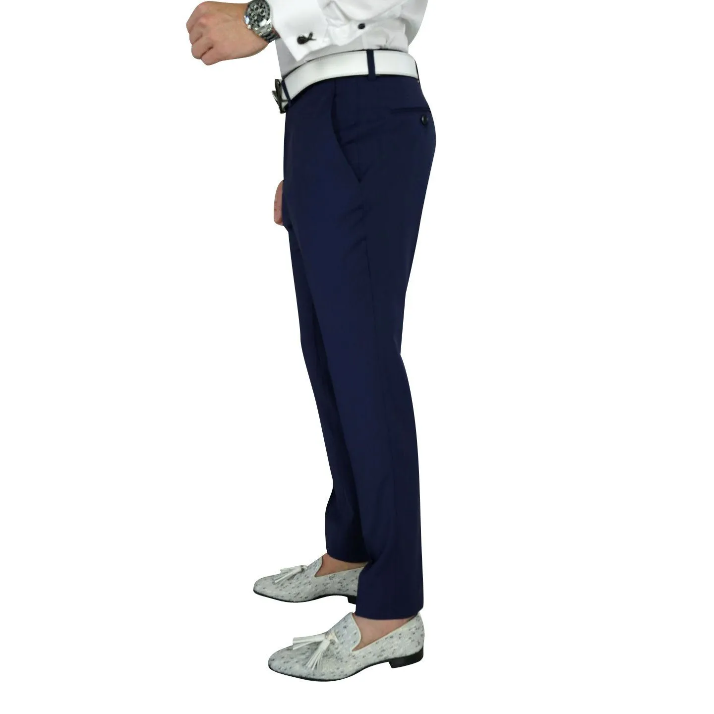 Navy Blue Trousers sold by Sebastian Cruz Couture product image thumbnail 3