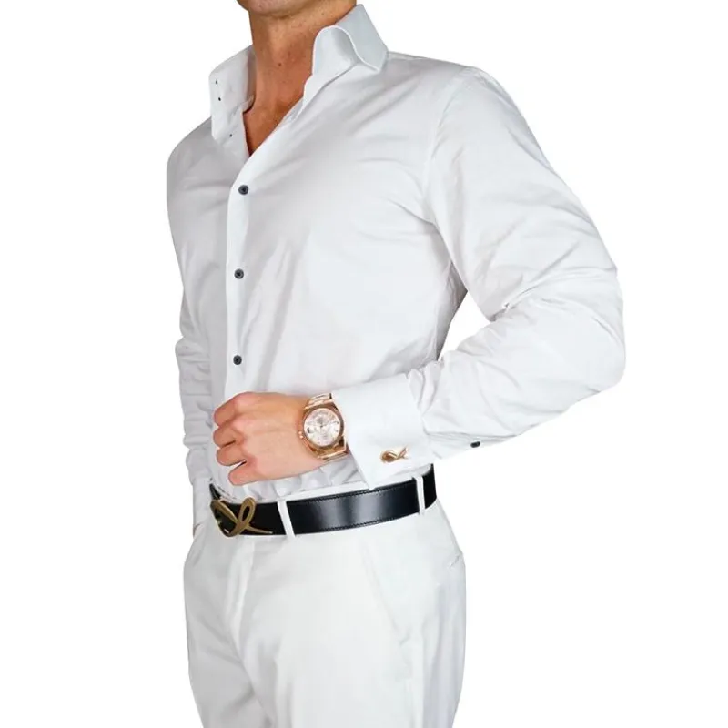 White Signature Dress Shirt sold by Sebastian Cruz Couture