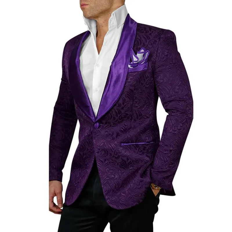 S by Sebastian Midnight Plum Paisley Dinner Jacket sold by Sebastian Cruz Couture