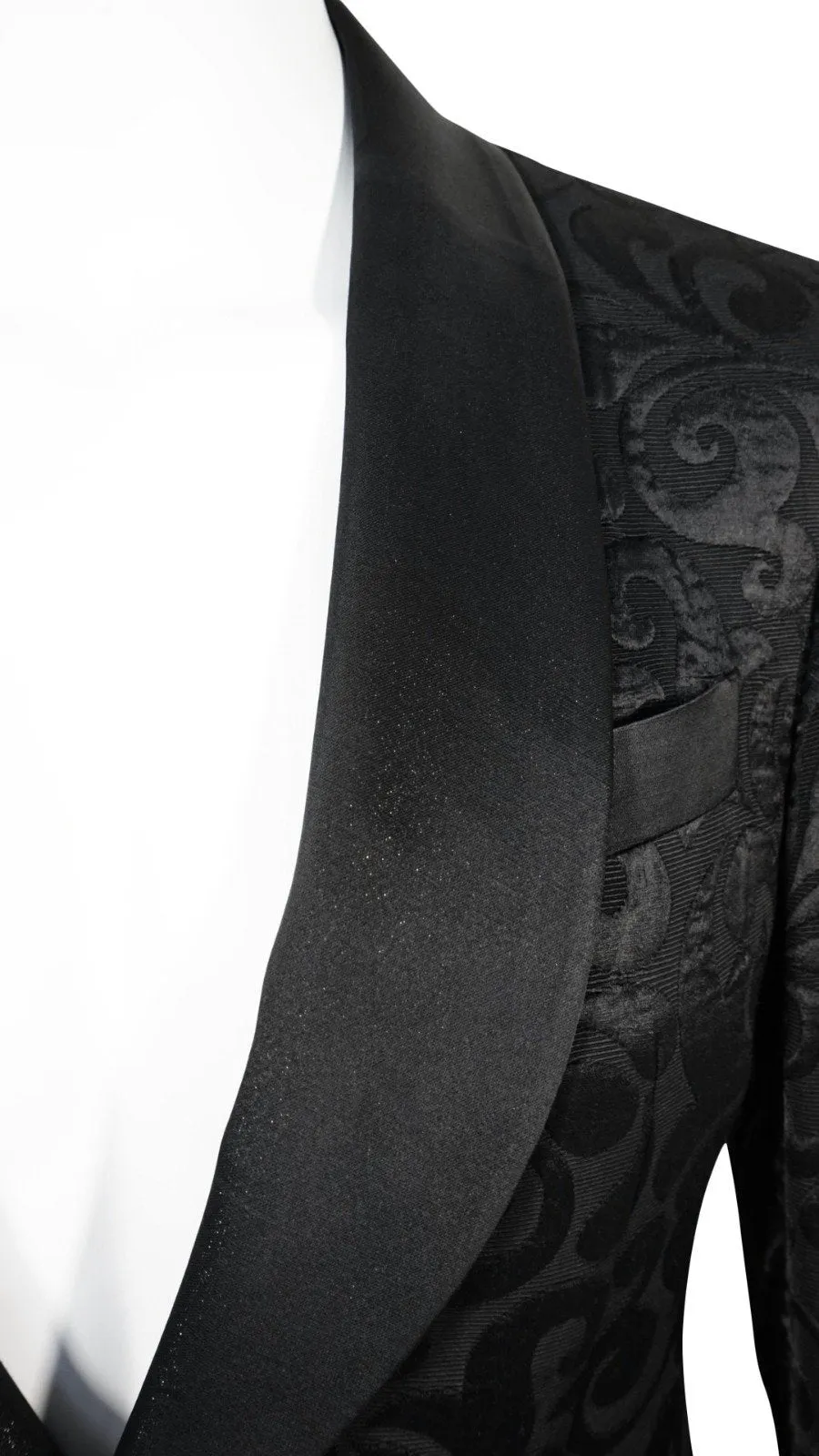 Black Paisley Dinner Jacket sold by Sebastian Cruz Couture product image thumbnail 5