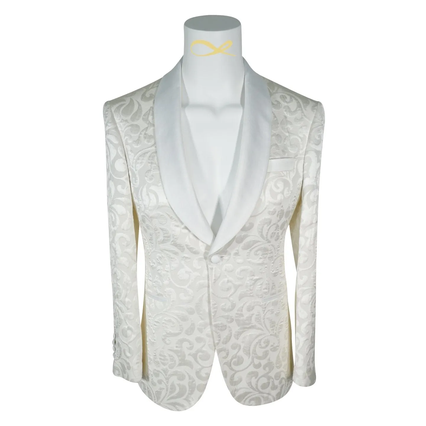 Vanilla Paisley Dinner Jacket sold by Sebastian Cruz Couture product image thumbnail 4