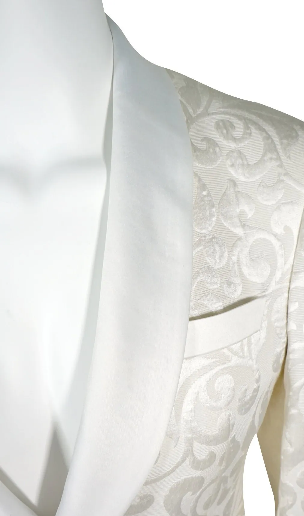 Vanilla Paisley Dinner Jacket sold by Sebastian Cruz Couture product image thumbnail 5