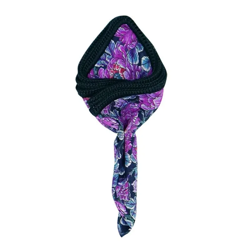 Cosmo Fiori with Navy Blue Signature Border sold by Sebastian Cruz Couture