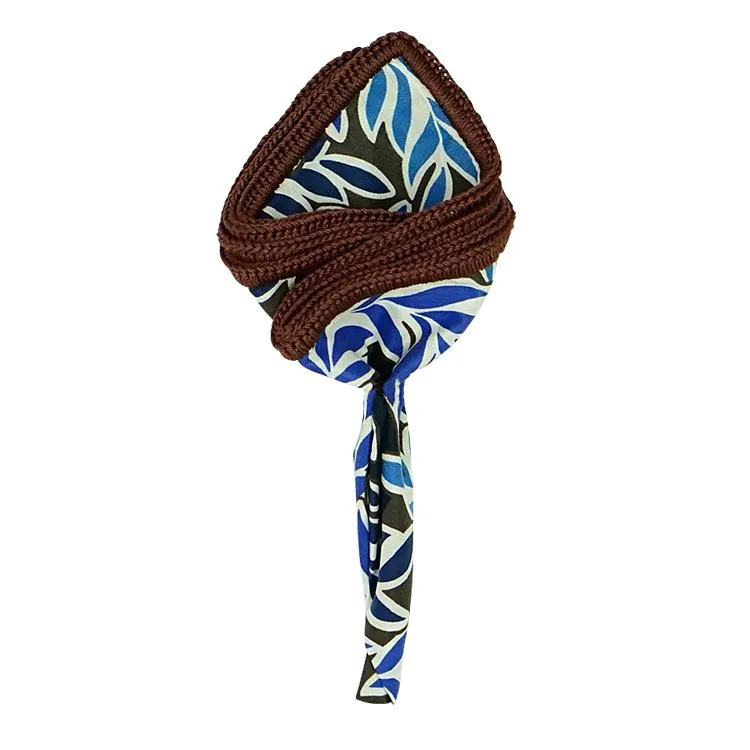 Palm Azzurri with Brown Signature Border sold by Sebastian Cruz Couture