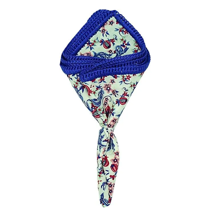 Granada Giardini with Royal Blue Signature Border sold by Sebastian Cruz Couture