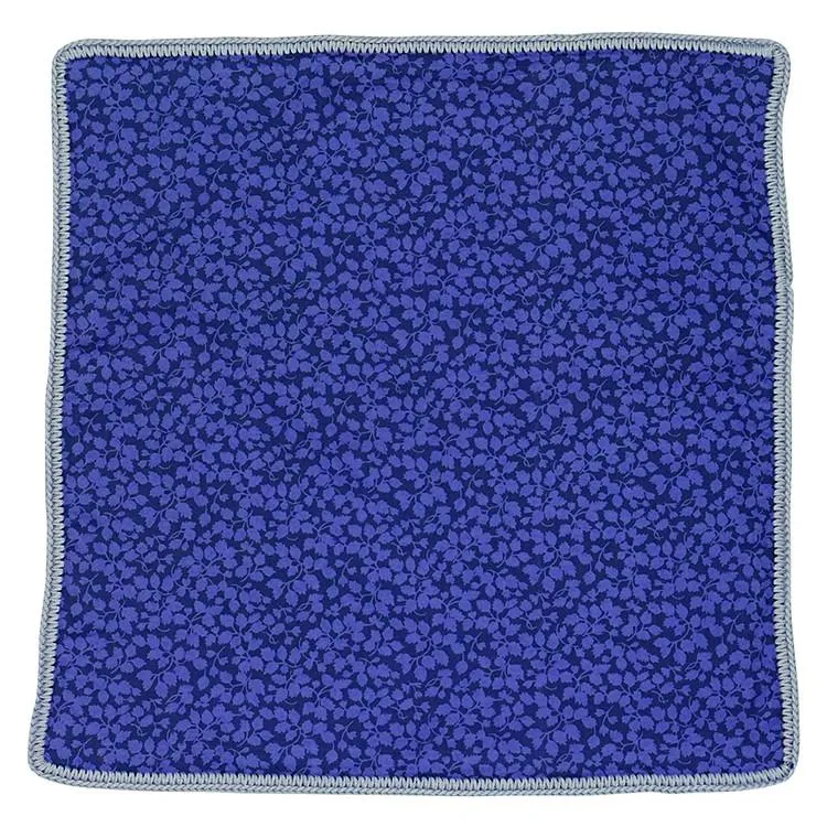 Floral Melanzana with Lilac Blue Signature Border sold by Sebastian Cruz Couture product image thumbnail 2