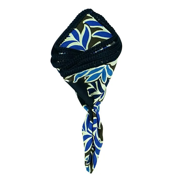 Palm Azzurri with Navy Blue Signature Border sold by Sebastian Cruz Couture