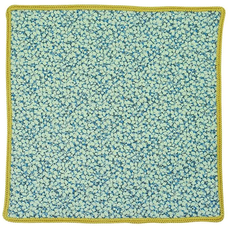 Floral Ceruleo with Mustard Yellow Signature Border sold by Sebastian Cruz Couture product image thumbnail 2