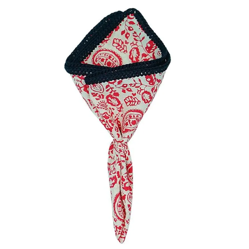 Paisley Granato with Navy Blue Signature Border sold by Sebastian Cruz Couture