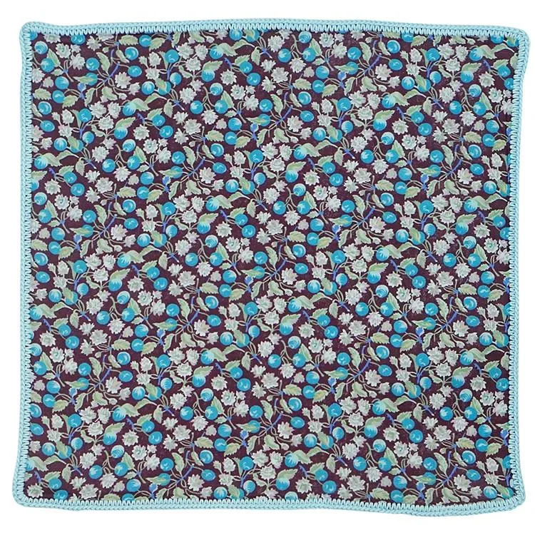 Mirtillo Blossom with Sky Blue Signature Border sold by Sebastian Cruz Couture product image thumbnail 2