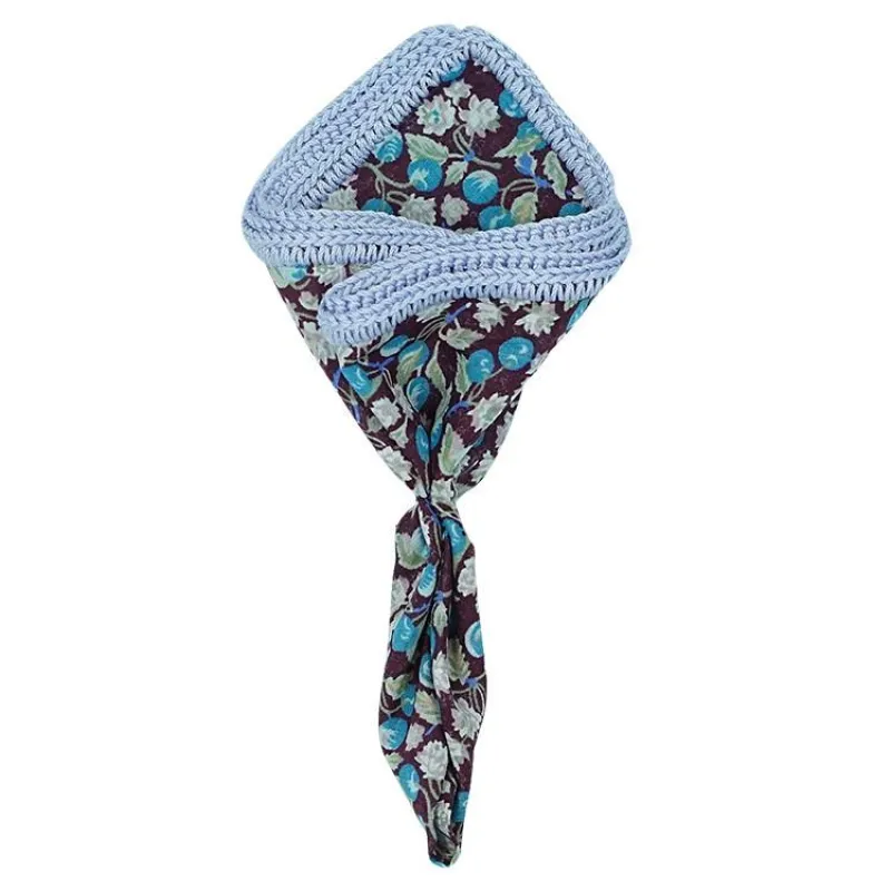 Mirtillo Blossom with Lilac Blue Signature Border sold by Sebastian Cruz Couture