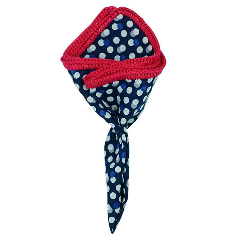 Blu Gocciolina with Red Signature Border sold by Sebastian Cruz Couture