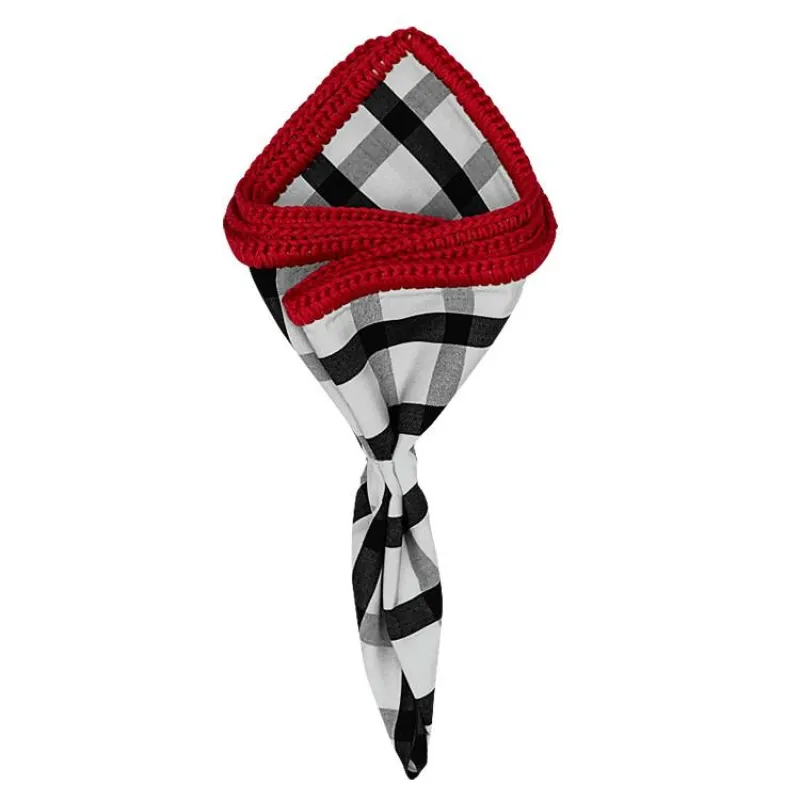 Nero Scacceria with Red Signature Border sold by Sebastian Cruz Couture