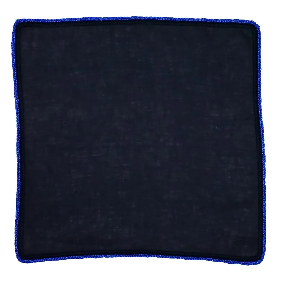 Navy Scuro with Blue Flake Signature Border sold by Sebastian Cruz Couture product image thumbnail 2