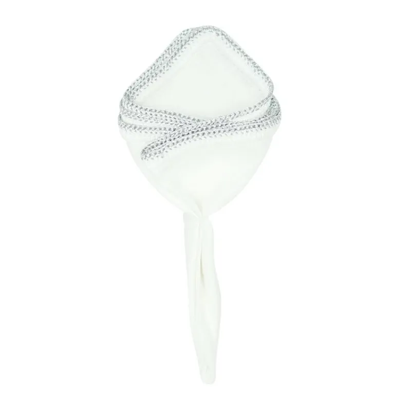 White Nieve With Silver Flake Signature Border sold by Sebastian Cruz Couture