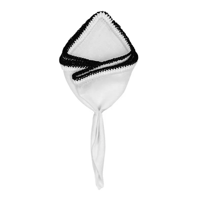 White Nieve With White & Black Flake Signature Border sold by Sebastian Cruz Couture