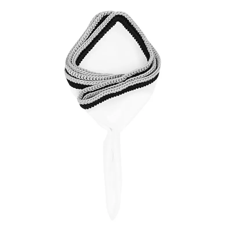 White Wall Street With Black And Grey Signature Border sold by Sebastian Cruz Couture