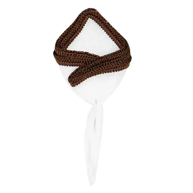 White Nieve With Chocolate Diamond Flake Signature Border sold by Sebastian Cruz Couture