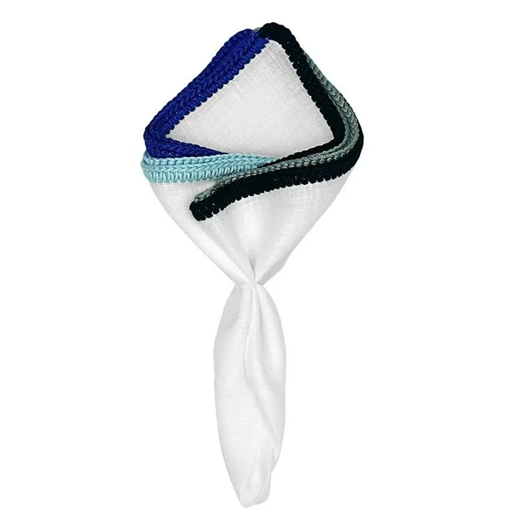 White Nieve with Multi Crazy Signature Border sold by Sebastian Cruz Couture