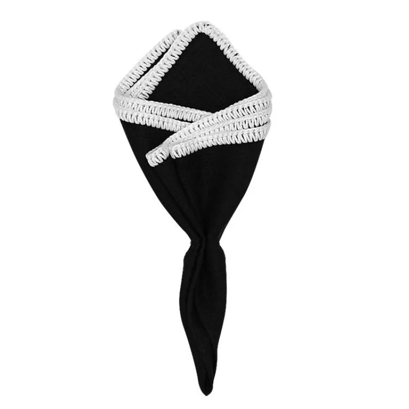 Black Raso with White Signature Border sold by Sebastian Cruz Couture