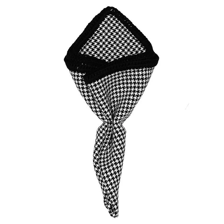 Houndstooth Cachemire with Black Signature Border sold by Sebastian Cruz Couture