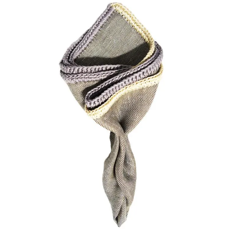 Gunmetal Grigio with Gray and Off White Signature Borders sold by Sebastian Cruz Couture