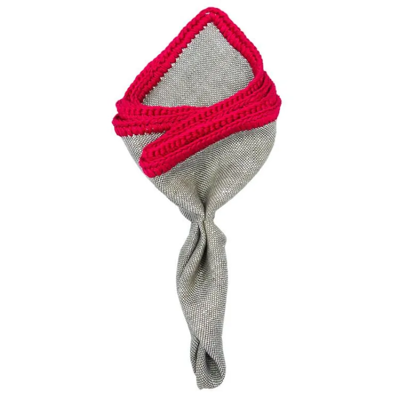 Gunmetal Grigio with Red Signature Borders sold by Sebastian Cruz Couture