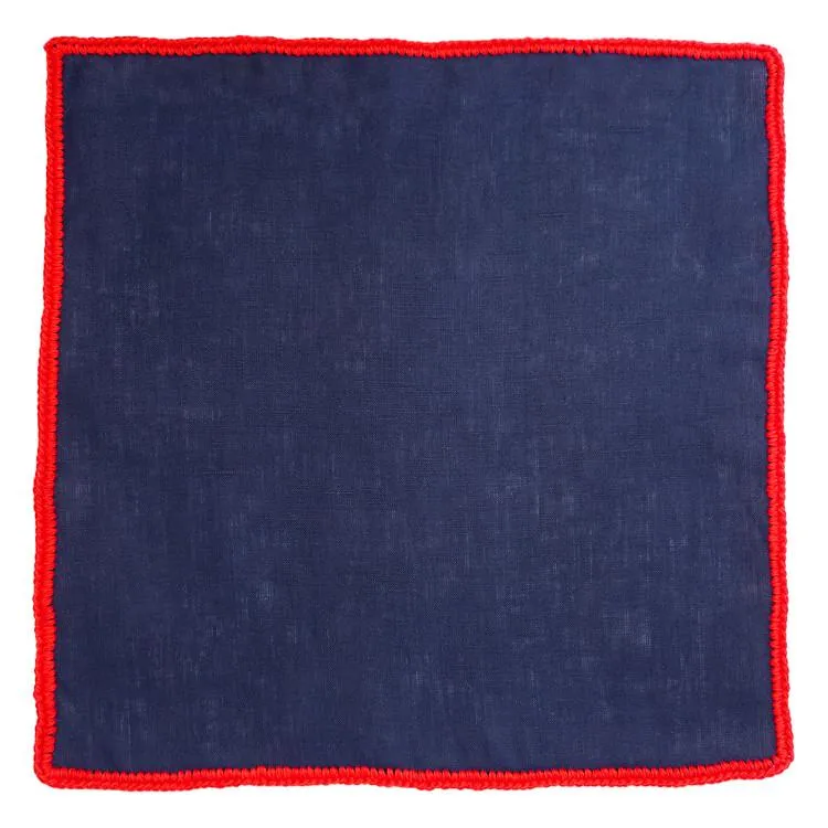 Navy Scuro with Red Signature Border sold by Sebastian Cruz Couture product image thumbnail 2
