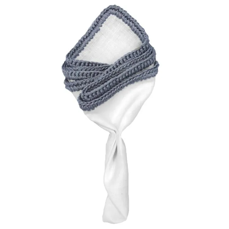 White Nieve with Gray Signature Borders sold by Sebastian Cruz Couture