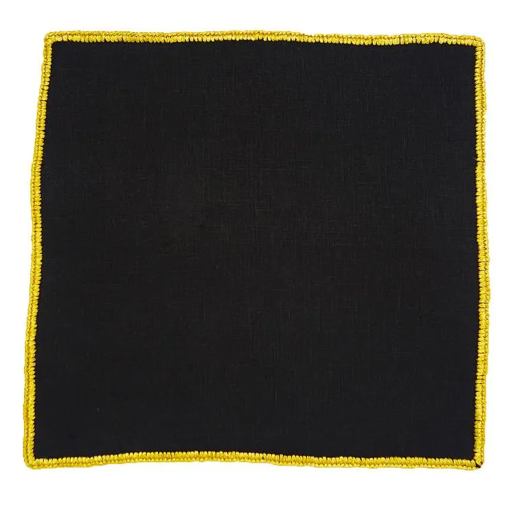 Black Raso with Yellow Gold Flake Signature Border sold by Sebastian Cruz Couture product image thumbnail 2