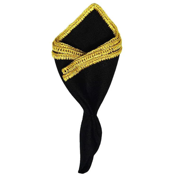 Black Raso with Yellow Gold Flake Signature Border sold by Sebastian Cruz Couture