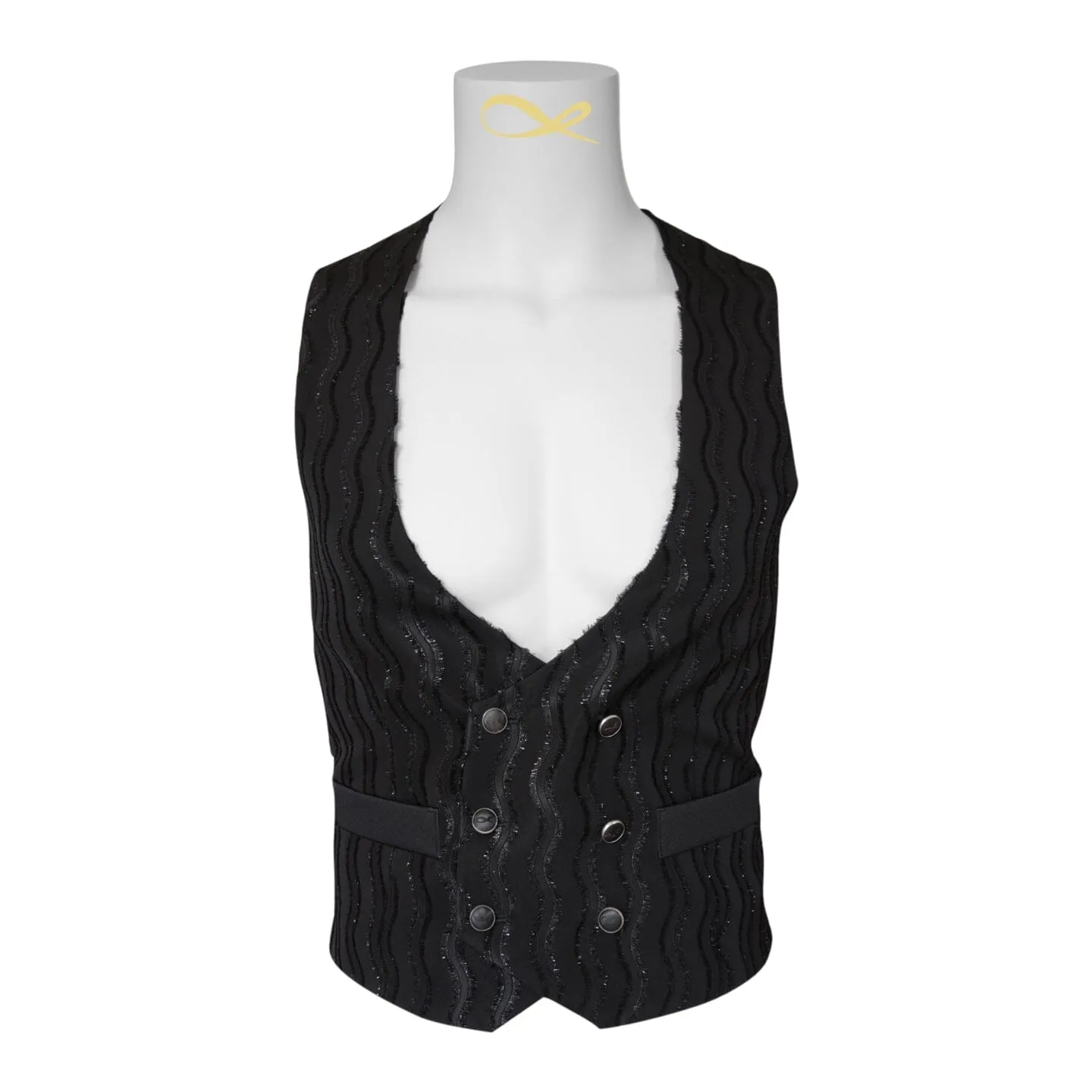 Rippled Inox Double Breasted Waistcoat @ The Vault sold by Sebastian Cruz Couture product image thumbnail 3