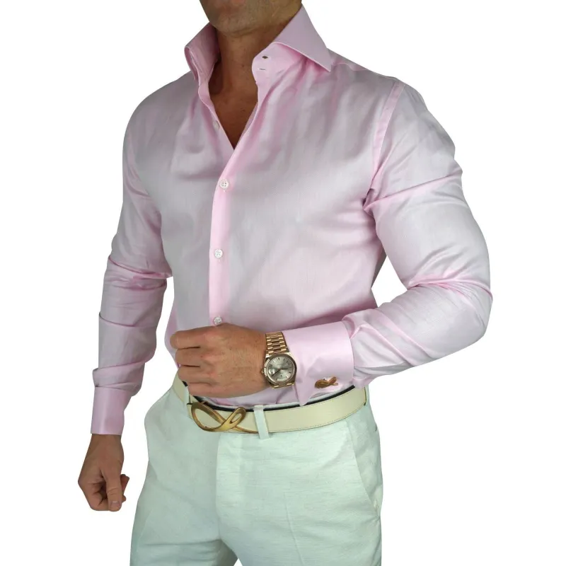 Pink Twill Dress Shirt @ The Vault sold by Sebastian Cruz Couture