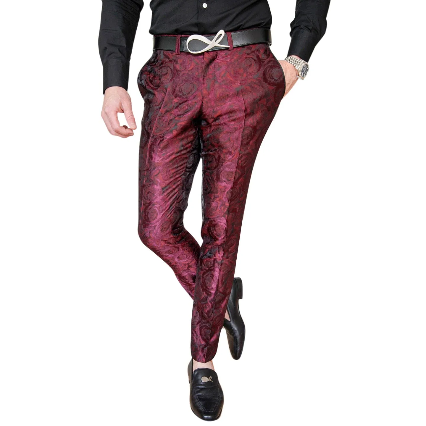 Garnet Rosa Tuxedo Trousers @ The Vault sold by Sebastian Cruz Couture