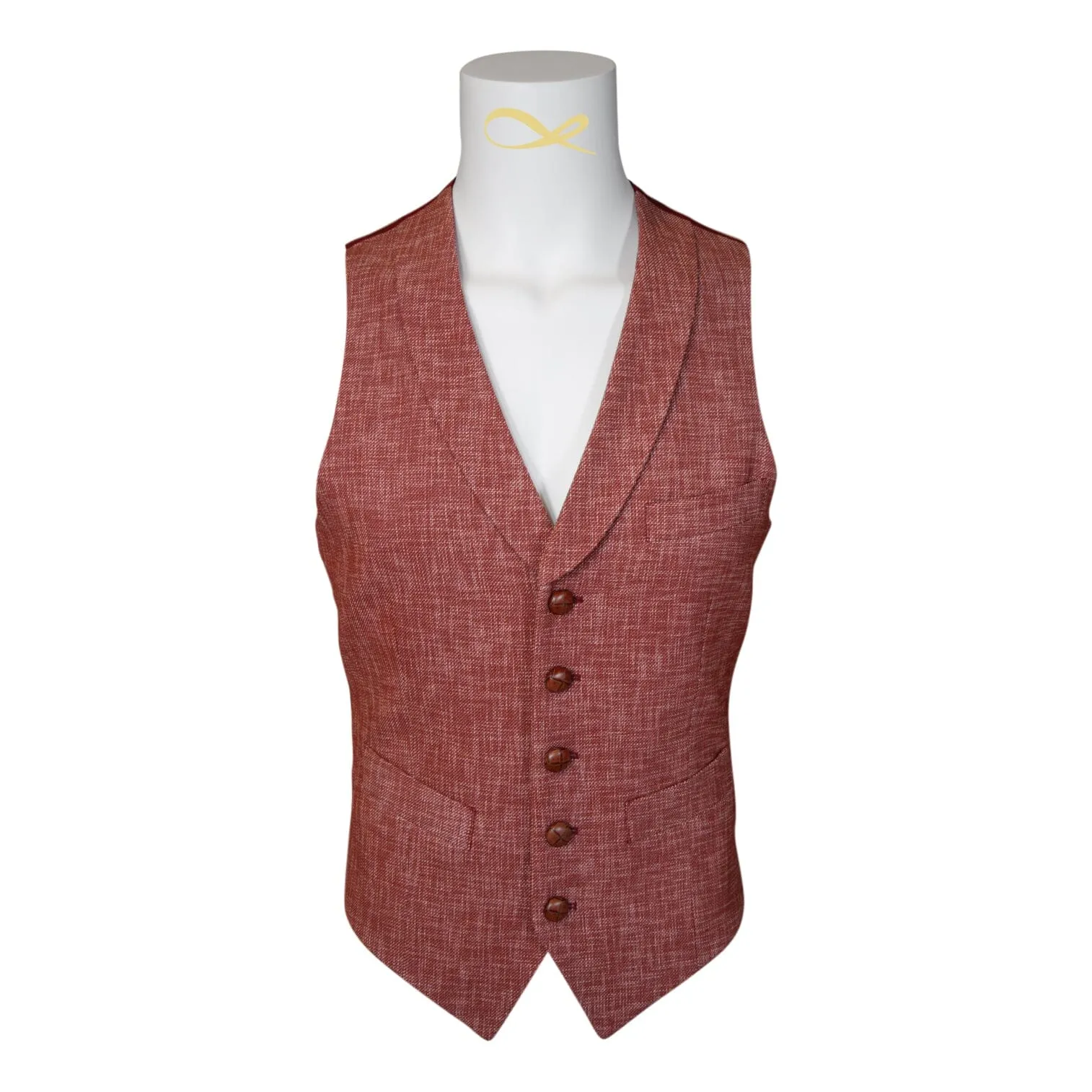 Currant Lino Tweed Ciottoli Waistcoat @ The Vault sold by Sebastian Cruz Couture product image thumbnail 2