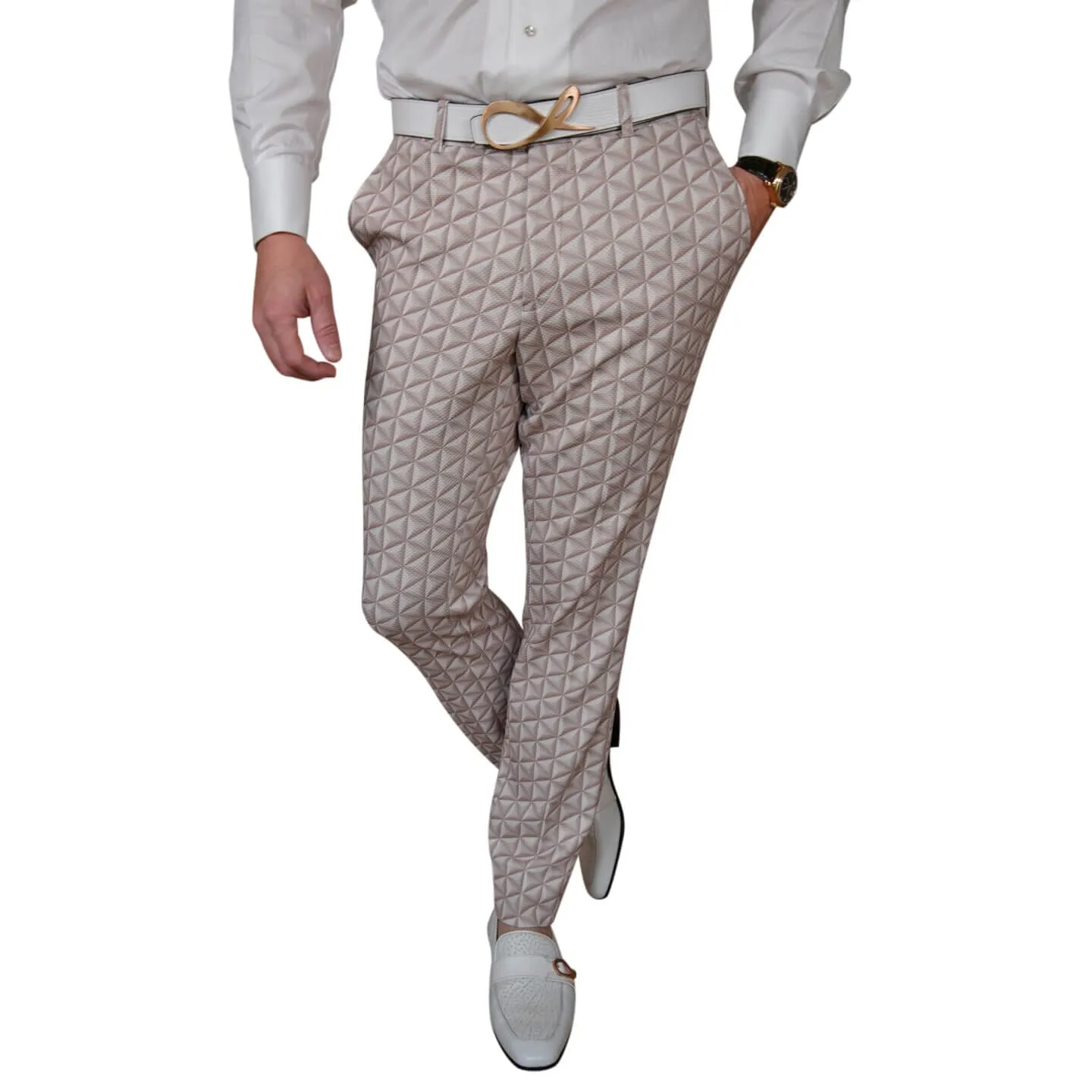 Toffee Prisma Luxury Performance Trousers sold by Sebastian Cruz Couture