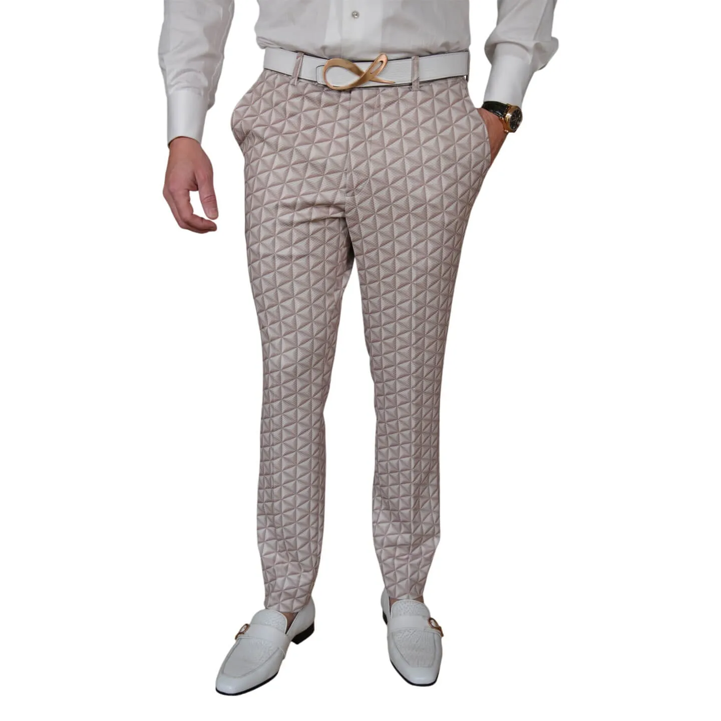 Toffee Prisma Luxury Performance Trousers sold by Sebastian Cruz Couture product image thumbnail 2