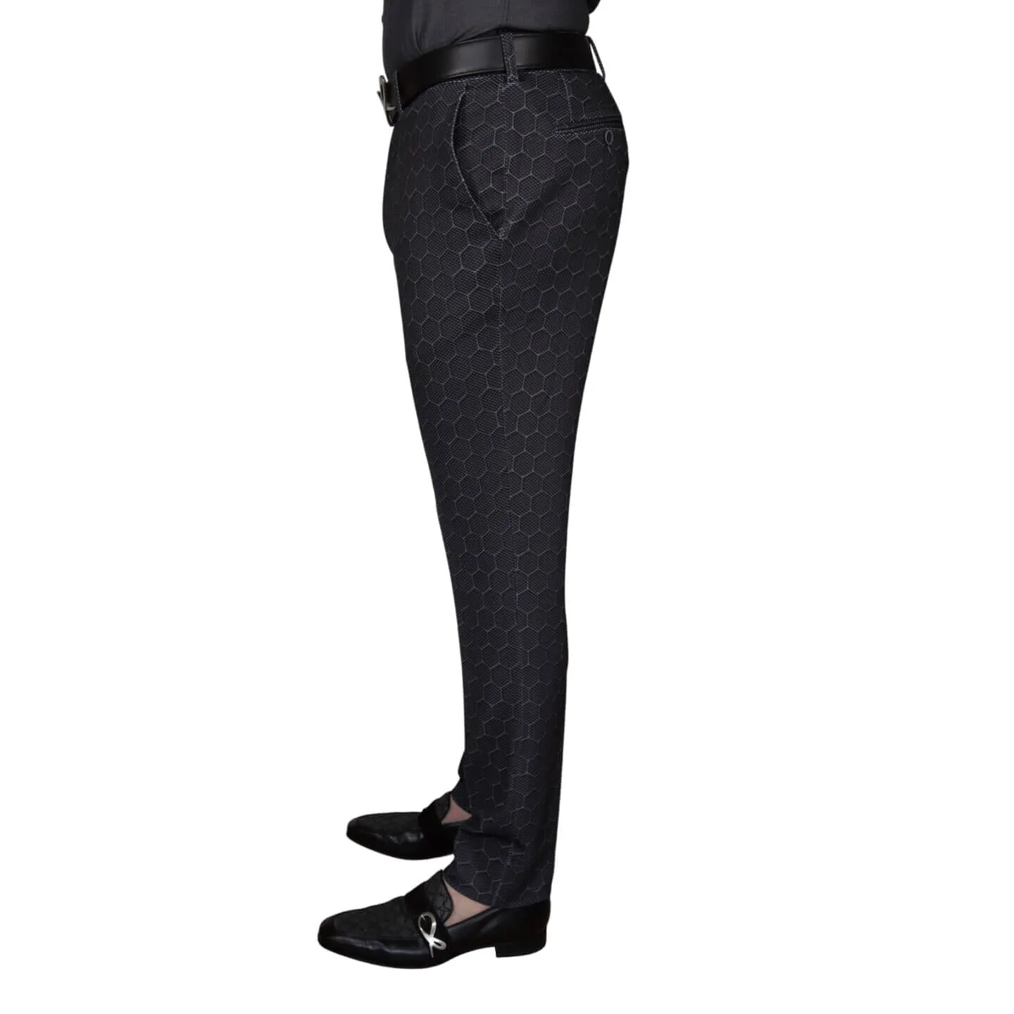 Charcoal Honeycomb Luxury Performance Trousers sold by Sebastian Cruz Couture product image thumbnail 3