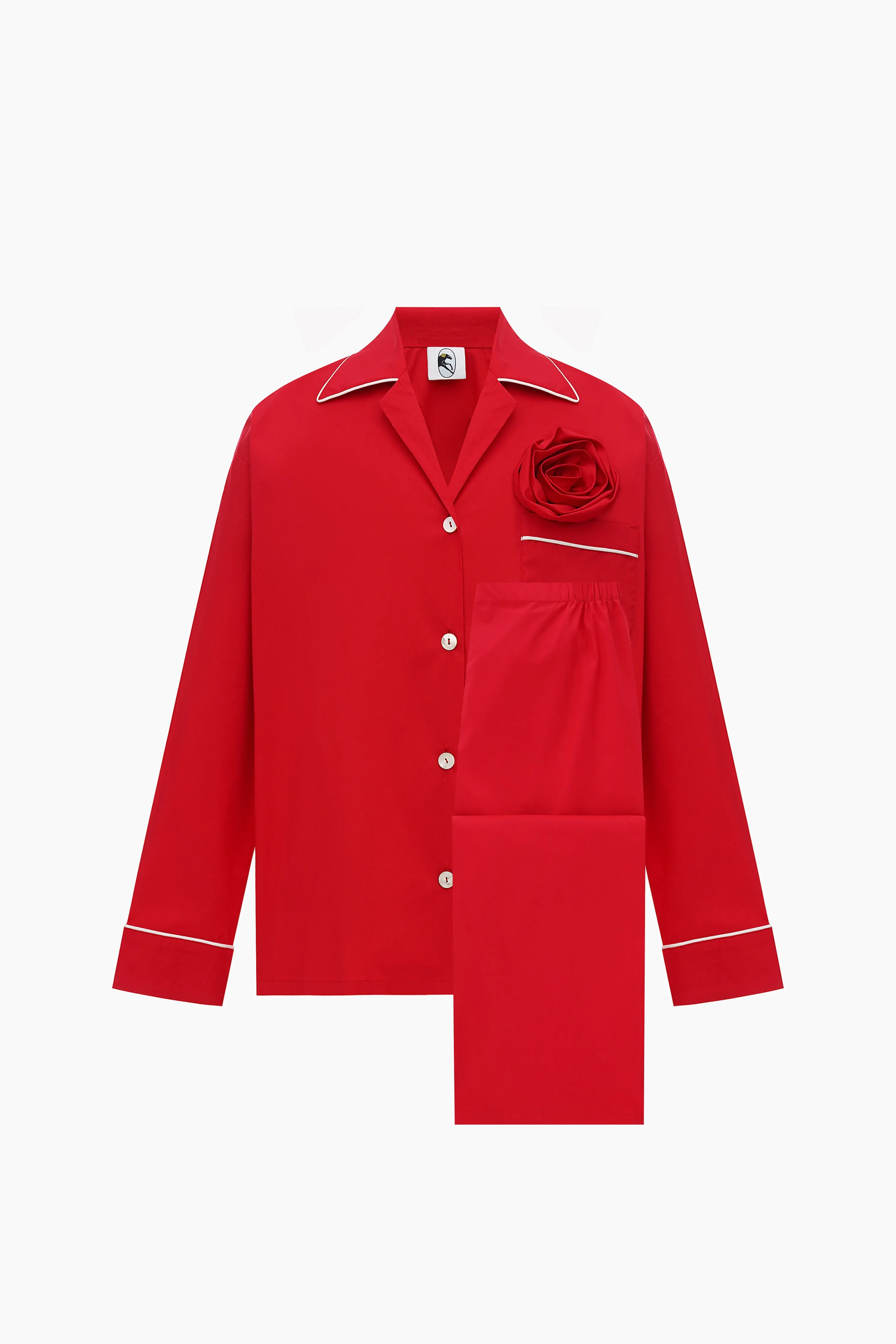 The Rose Cotton Pajama Set in Red sold by Sleeper