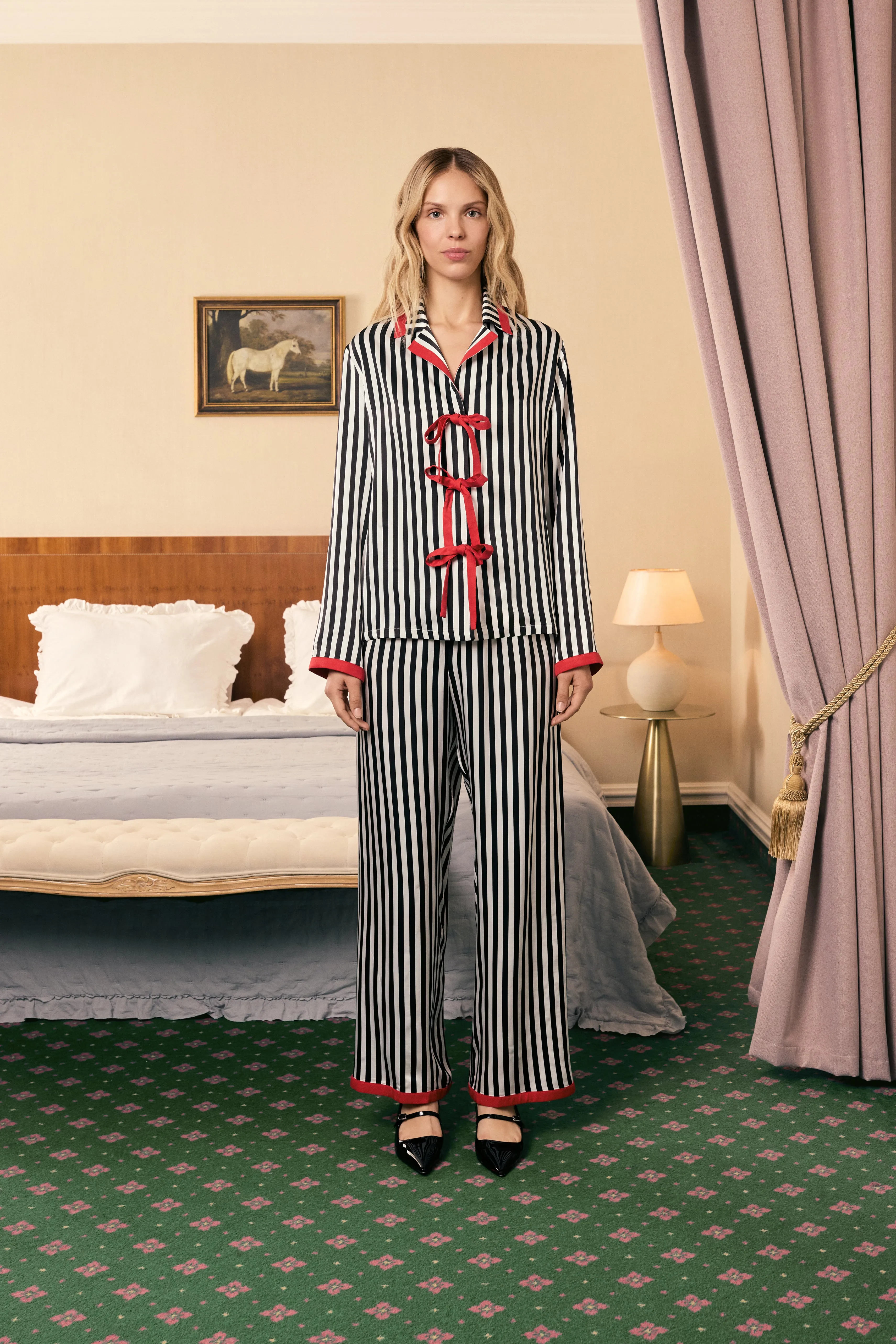 The Bow Pajama Set with Red Details sold by Sleeper product image thumbnail 4