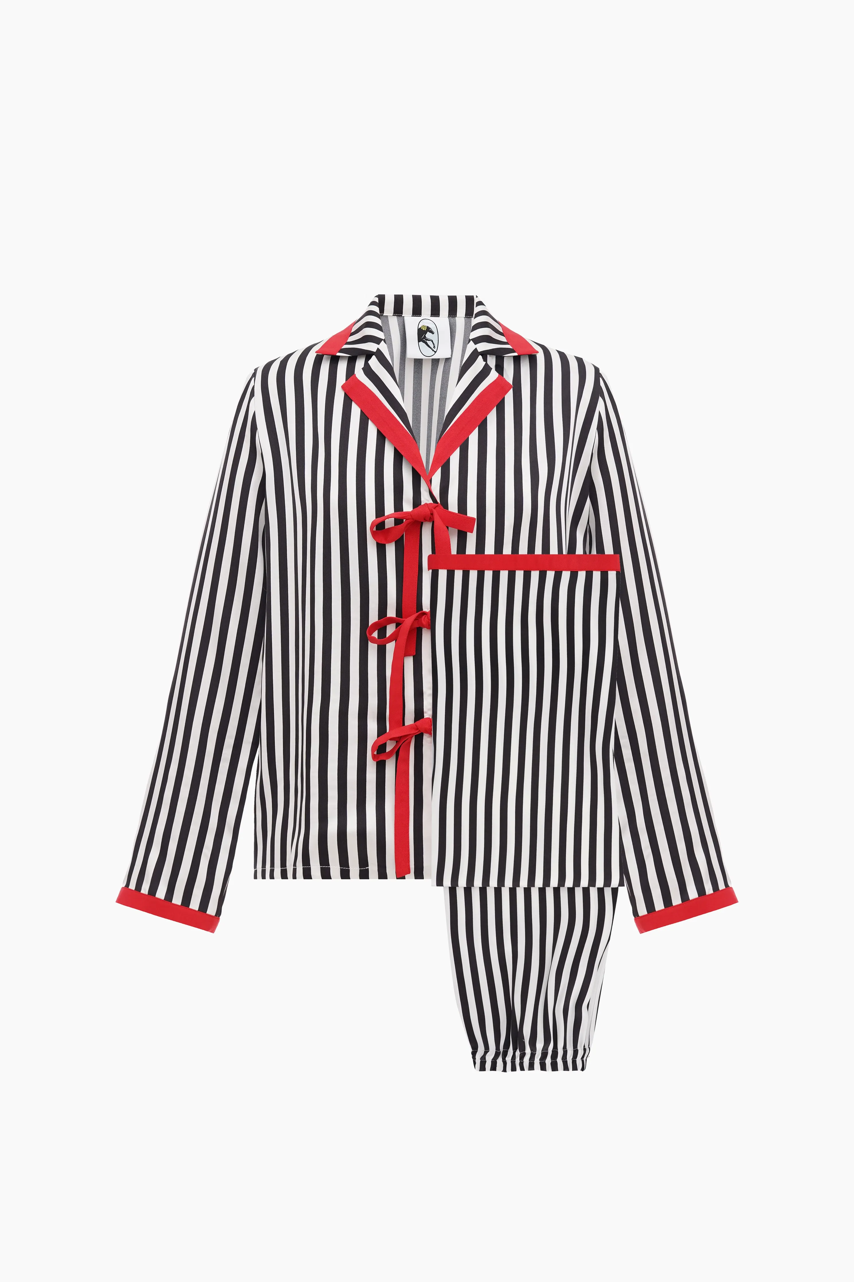 The Bow Pajama Set with Red Details sold by Sleeper