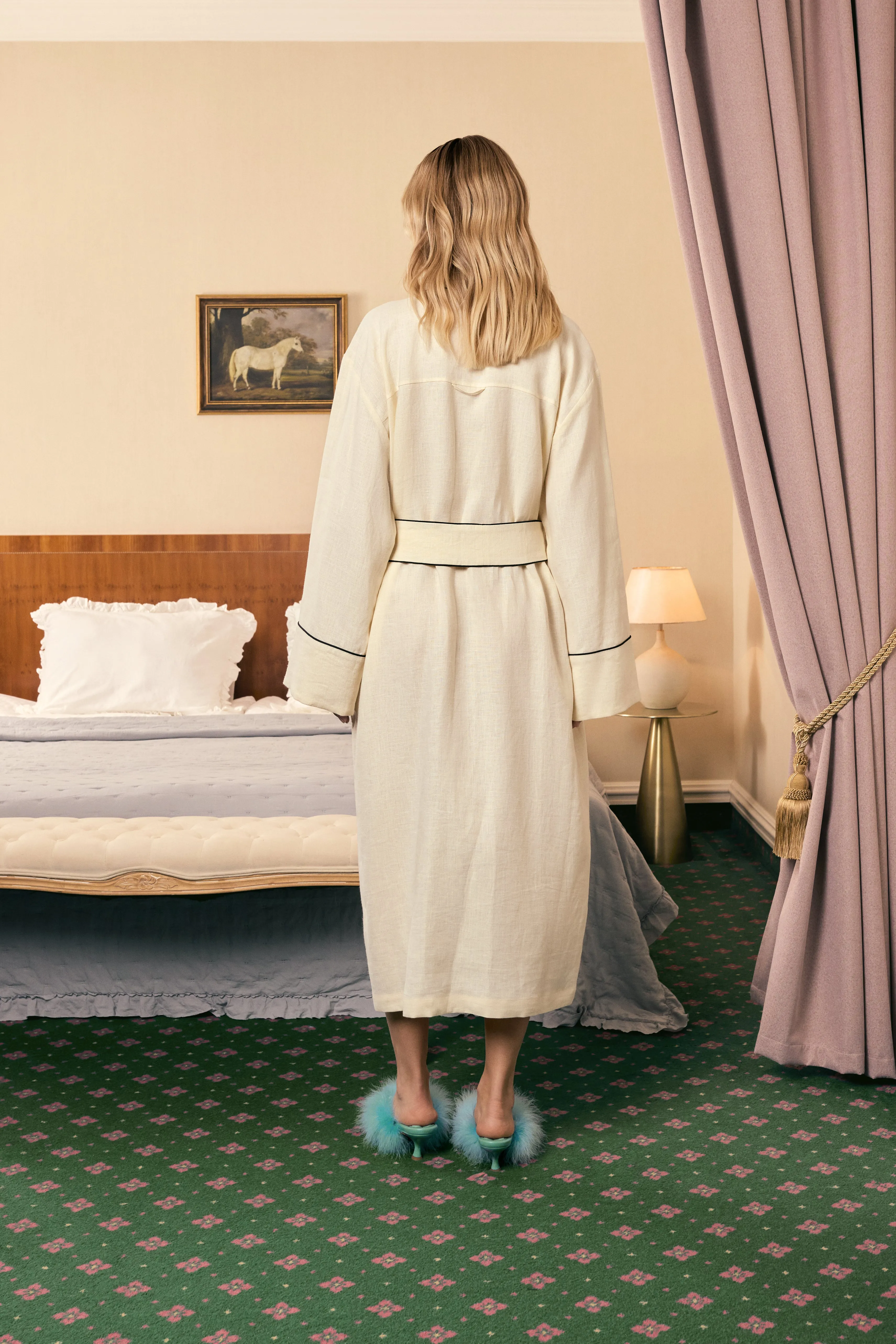 Paros Linen Unisex Robe in Milk sold by Sleeper product image thumbnail 3