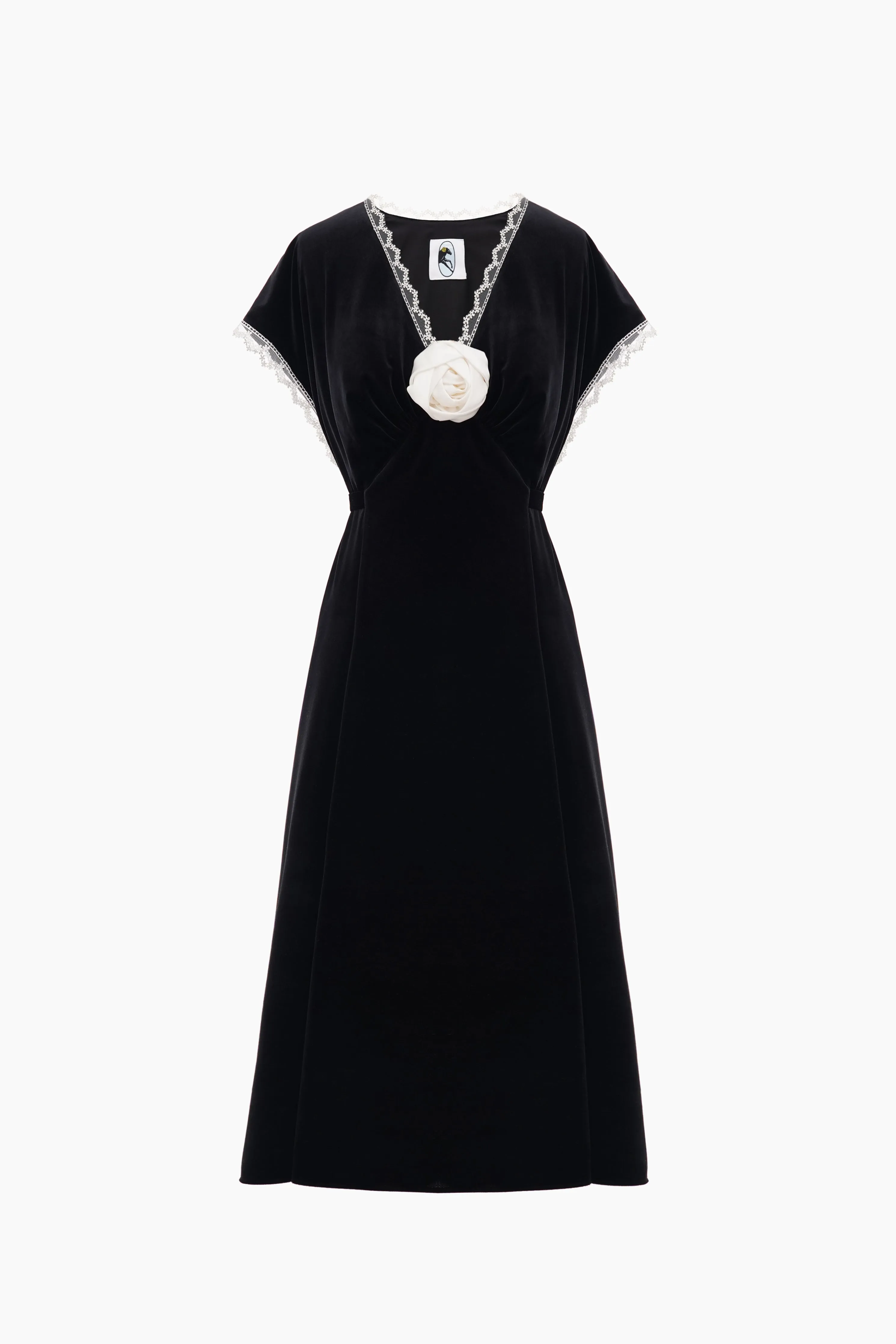The Genus Rosa Velvet Dress in Black sold by Sleeper
